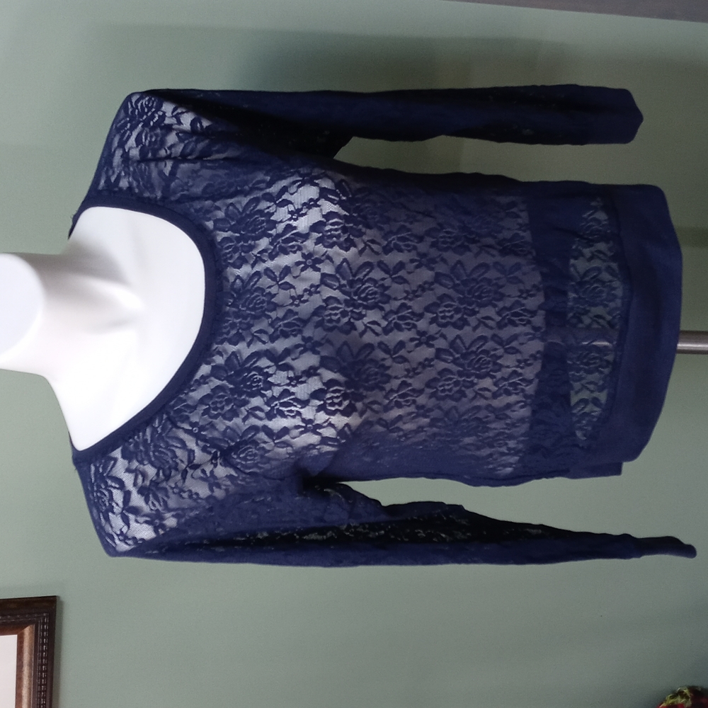 Victorias Secret Pink Blue Lace Top